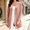thumbnail image 2 of Fesfesfes Women's Casual Velour Open Front Long Cardigan Duster Coat Long Sleeve Solid Color Elegant Top Outwear for Fall Winter Christmas Holiday Daily Wear, 2 of 8