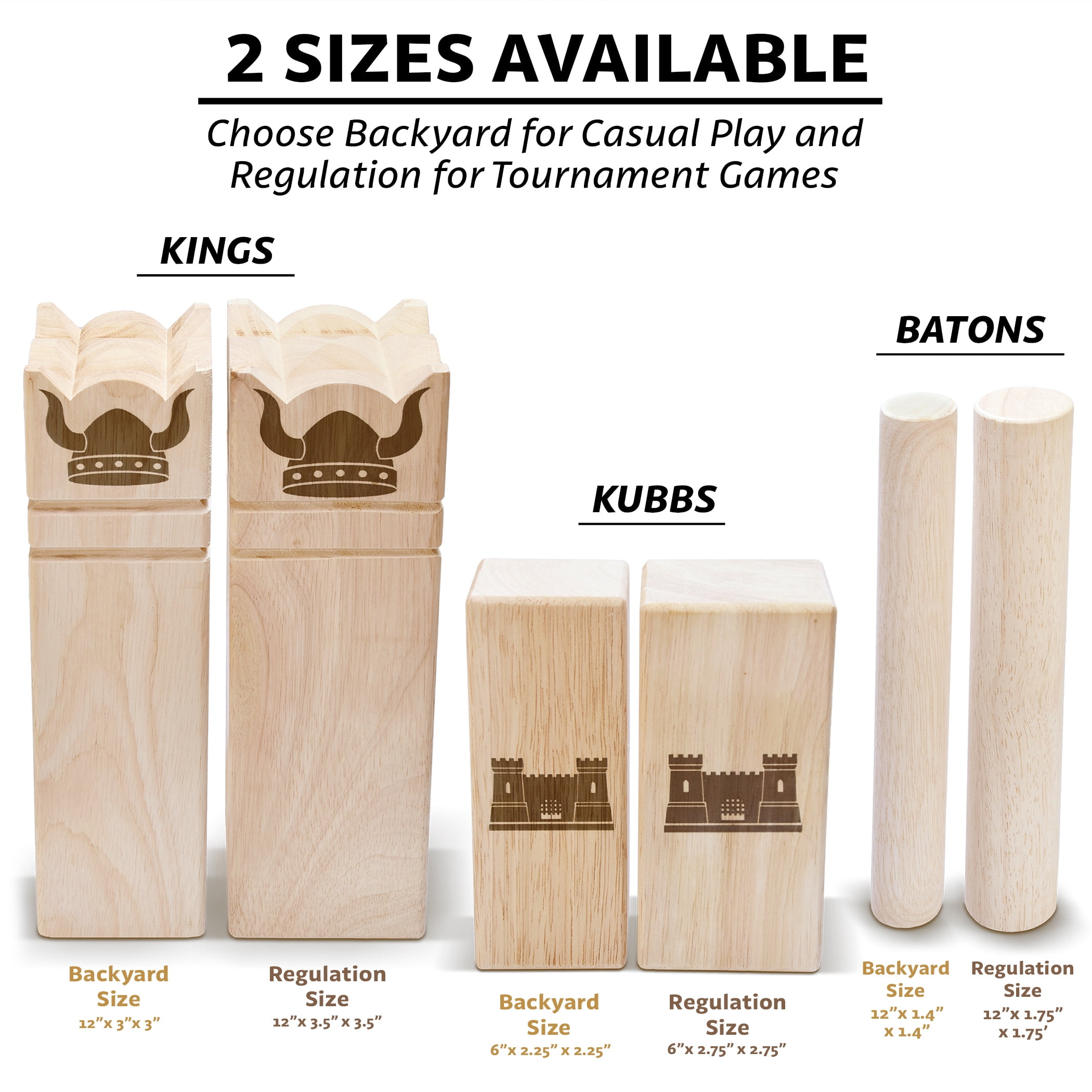 GoSports Backyard Size Premium Wood Kubb Viking Clash Toss Game Set for Kids & Adults