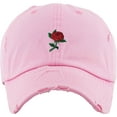 thumbnail image 2 of Rose Embroidered Dad Hat Vintage Distressed Flower Cotton Adjustable Baseball Cap, 2 of 4