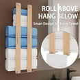 thumbnail image 4 of Bamboo Towel Rack,30In Roll-Up Towel Rack Organizer,with a Hanging Rack, Holds 7 Large & 11 Small Towels，Eco Friendly Bathroom Storage Rack, 4 of 6