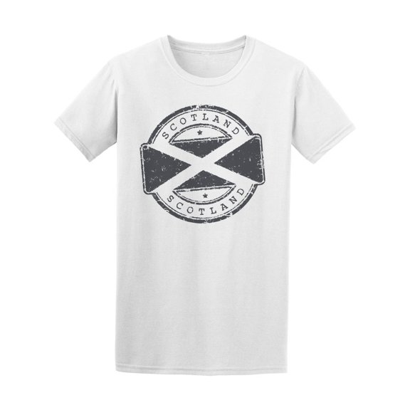 Scotland, Scotland B&w Flag T-Shirt Men -Image by Shutterstock, Male Medium
