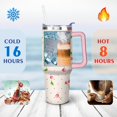thumbnail image 4 of 40oz Red Cherry Fruit Pattern Stainless Steel Flip Straw Tumbler Spill Proof Travel Cup Double Wall Vacuum Insulated Coffee Mug with Top Handle, 4 of 6