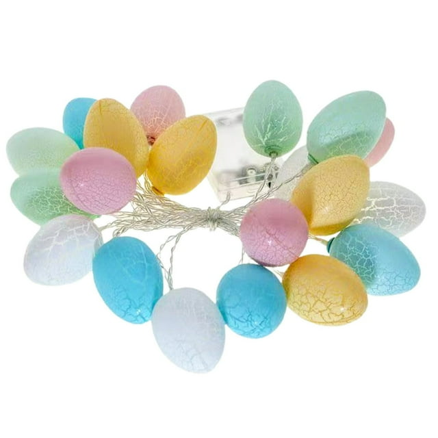 Easter Egg String Lamp 1 Set Create Atmosphere Crack Design Elegant Easter Egg Colorful Ambient Light String Garden Decor