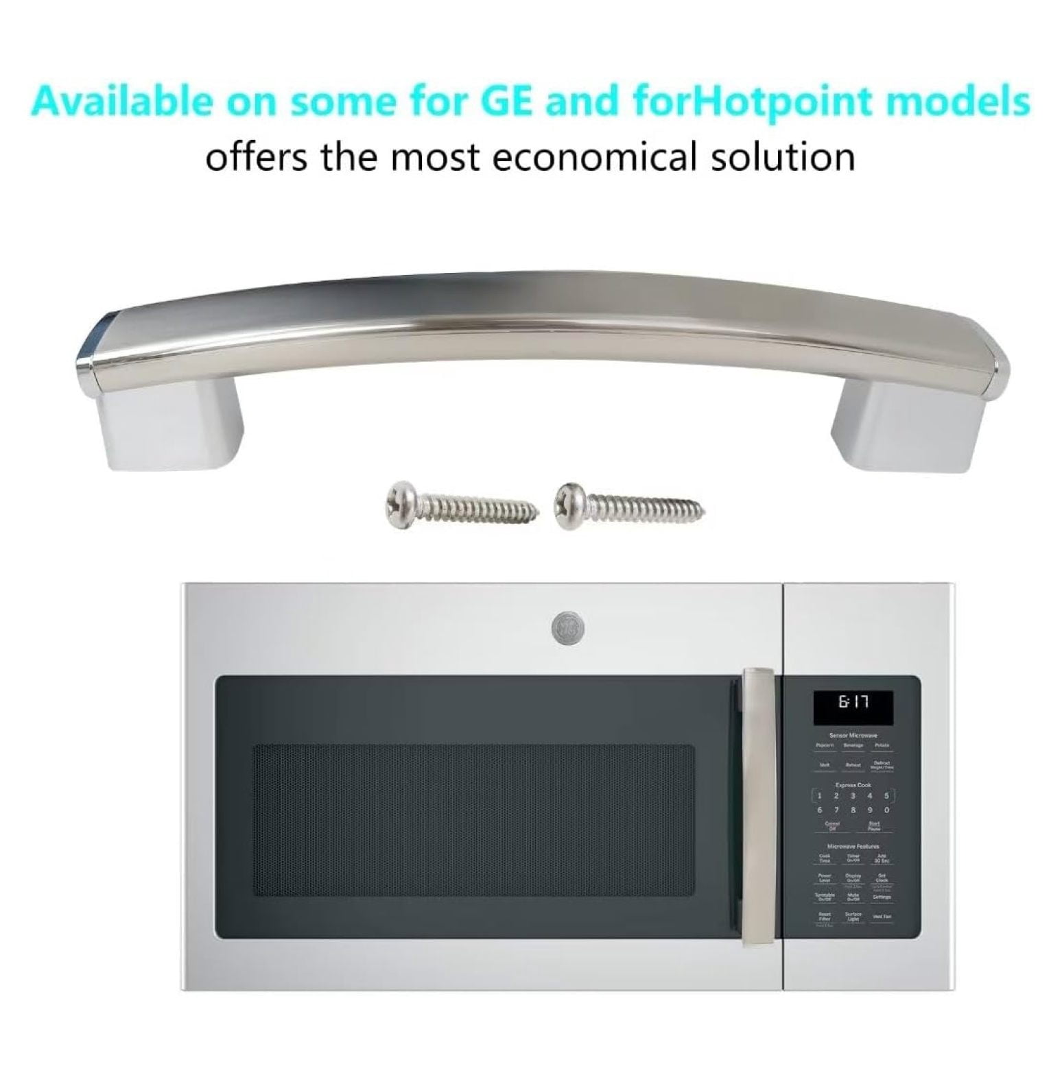 WB15X26821 Microwave Door Handle Replacement for Microwave Parts JVM6175EK1ES, JVM6175EK2ES, Replaces PS11736302, EAP11736302 WB15X20402-9.84"x1.2" by