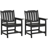 Barara King Patio Dining Chair,Outdoor Dining Room Chair,2 Piece All-Weather Patio Chairs, HDPE Patio Dining Chair Set, Black