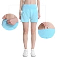 thumbnail image 3 of FEDTOSING Women Athletic Shorts Elastic Running Shorts Quick Dry Gym Blue Workout Shorts Liner 4",up to Size 2XL, 3 of 5