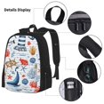 thumbnail image 3 of Disketp Watercolor Nautical Mochila Estampada de Gran Capacidad con Lonchera y Estuche, Set de 3 Piezas para Estudiantes, 3 of 7