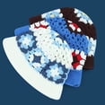 thumbnail image 2 of CoCopeaunts Women Bucket Hat Hollow Crochet Knitting Multicolor Flower Fisherman Hat Foldable Basin Hat Four Seasons Wild Wear, 2 of 8