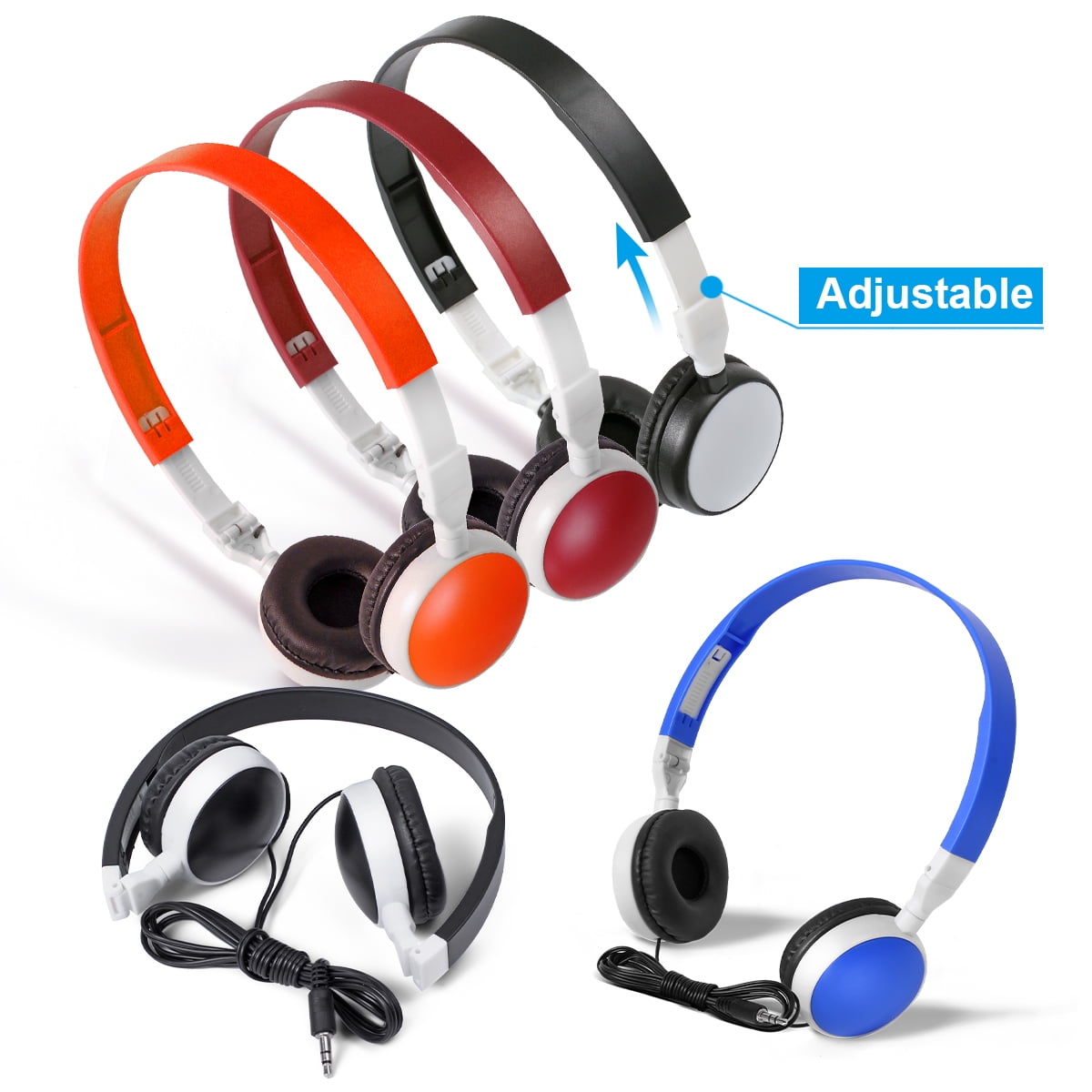 Classroom Headphones in Bulk 25 Pack Keewonda 3.5mm Wired Headphones Multicolor for Kids School