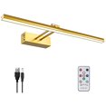 thumbnail image 2 of FUNCHDAY Picture Light, Remote Control Picture Light with Dimmable and Timer,Wireless Battery Picture Lights for Paintings,16" Rechargeable Art Light for Display,Wall,Artwork,Portrait,Dartboard (Gold), 2 of 10