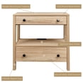 thumbnail image 5 of MINCETA Nightstand with Charging Station, Wood Storage End Table with 2 Drawers & Open Shelf, Modern Bedside Table with USB & Type-C Ports for Bedroom, Living Room, Weathered Timber, 5 of 5