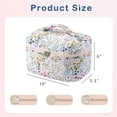 thumbnail image 3 of Bolsa de maquillaje RSRSLEII acolchada de algodón floral grande para mujer, 3 of 6