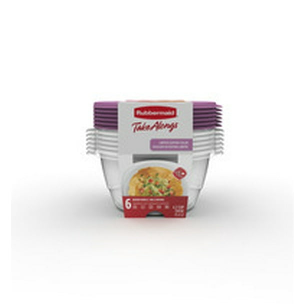 Rubbermaid TakeAlongs 1.4 L Medium Bowl Food Storage Containers, 6pk