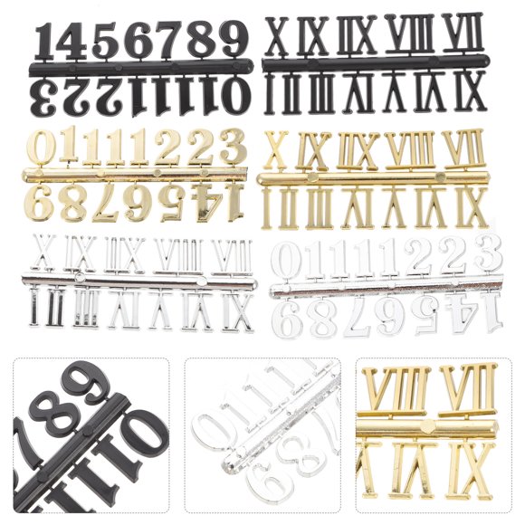Phenofice 6pcs DIY Clock Numerals Kit Assorted Color Plastic for Wall Clock Craftsmen