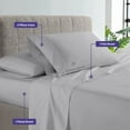 thumbnail image 7 of Js sanders Texas King 80X98 4pc Sheet Set 100% Egyptian Cotton 800 Thread Count Breathable & Soft Cooling Hotel Sheets Machine Washable and Fits up to 15'' Deep Pocket Silver, 7 of 7