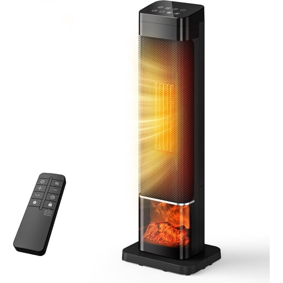 Manastin Space Heaters for Indoor Use, Electric Heaters with Remote, Adjustable Thermostat, 120° Oscillation, 24H Timer, Child Lock & Safety Protection, Portable Heater for Large Room, Office, Garage