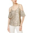thumbnail image 1 of bar III Blusa de punto con hombros descubiertos para mujer, metálica, mediana bar III Tejer, 1 of 2
