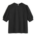 thumbnail image 6 of RYRJJ Womens Puff Half Sleeve Tops Dressy Casual Loose Fit Shirts Trendy Summer Crewneck Keyhole Back Tunic Blouse Office Work T-Shirt(Black,XL), 6 of 9