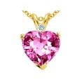 thumbnail image 2 of Star K� 8mm Heart Shape Created Pink Sapphire Heart Pendant Necklace, 2 of 9