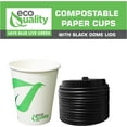thumbnail image 4 of [200 Pack] 12 oz Compostable Paper Cups with Black Dome Lids - Biodegradable Disposable White Paper Coffee Cups PLA Lined - Eco-friendly Hot and Cold Drinking Cups, 4 of 8