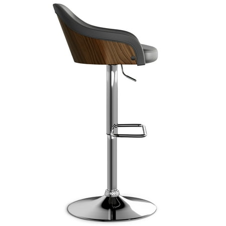 Simpli Home - Hutton Mid Century Modern Metal Adjustable Bar Stool - Charcoal Grey