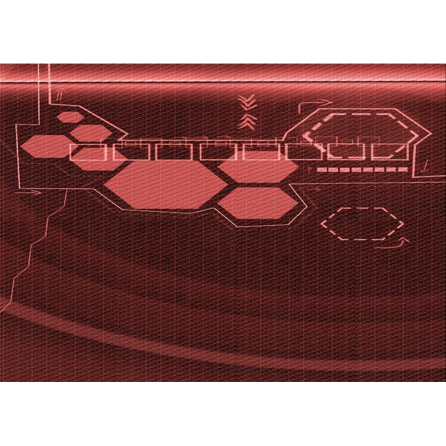 Ahgly Tapis Rectangulaire Rouge Lavable en Machine, 7 Pieds x 10 Pieds