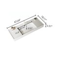 thumbnail image 2 of 48" Bathroom Vanity with Vessel Sink, Wall-Mounted Floating White Rectangular Acrylic Integrated Basin without Faucet, Striped Shelves Layer, Natural Woodgrain Color, 2 of 6