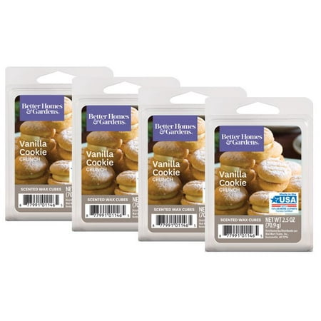 Better Homes & Gardens 2.5 oz Vanilla Cookie Crunch Scented Wax Melts, (Best Scented Wax Cubes)
