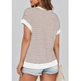 thumbnail image 2 of PRETTYGARDEN Womens Spring Summer Sweaters Casual Round Neck Cap Sleeve Vests Trendy Striped Pullover Knit Tops, 2 of 7