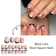 thumbnail image 4 of Press on Nails BMKKOT con forma de corazón negro para San Valentín, 24 unidades, 4 of 7