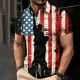 thumbnail image 2 of Men's Patriotic Polo Shirt Button Down Blouse Independence Day Tops USA Flag Printed Short Sleeve Blouses Collared Top Dressy Casual Tshirt Anti-Wrinkle&nbsp;Travel&nbsp;Polo&nbsp;Shirts, 2 of 5