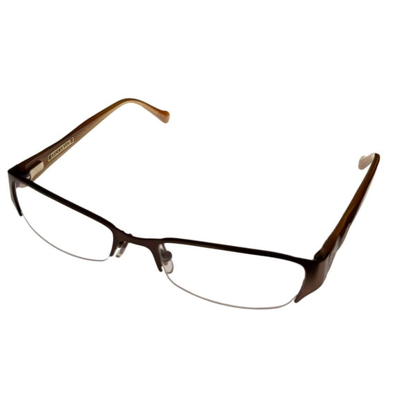Lucky Womens Ophthalmic Soft Rectangle Rimless Metal Frame Casey Brown 52mm