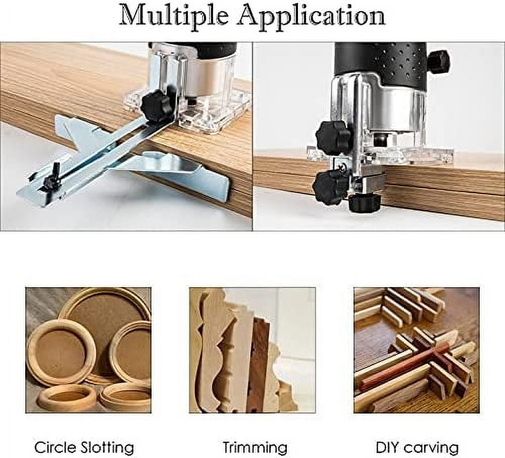800W Wood Router Tool - 31,000 RPM, Includes 15 Router Bits & Edge Guides - For Woodworking & DIY Projects