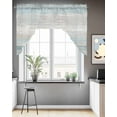 thumbnail image 3 of Blue Beige Farmhouse Swag Valance for Windows 56'' x 36'', Vintage Wooden Striped Light Filtering Kitchen Curtains Valances for Bathroom/Living Room/Bedroom/Café, Rod Pocket Curtain Panel, 3 of 6