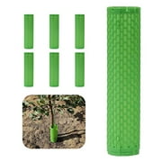 Smart Spring Plant and Tree Guard Protector; Wrap Tall Expandable Grow Tubes Around Trunk Bark, Landscape Plants, Saplings, and Vines; Protection from Trimmers, Weed whackers, and Animals (6, Green)