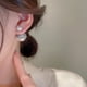 thumbnail image 3 of Pendientes de mujer brillar ER Agujas de plata con diamantes y perlas diseño de moda, 3 of 5