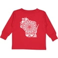 thumbnail image 3 of Inktastic Wisconsin Silhouette Mandala Boys or Girls Long Sleeve Toddler T-Shirt, 3 of 5