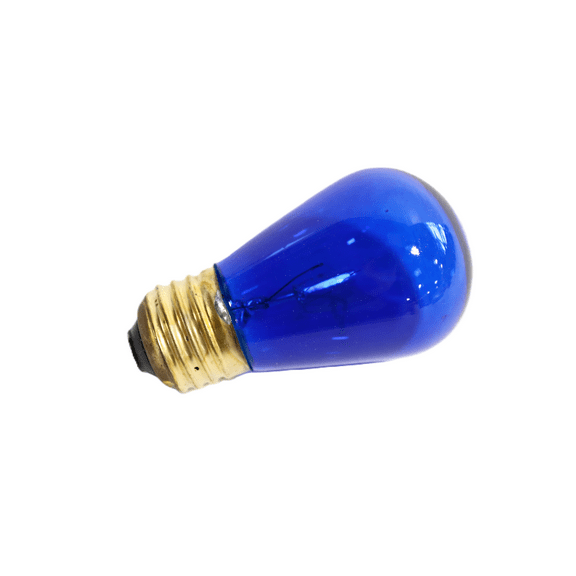 Sunlite 41482-SU S14 Incandescent Colored Party String Light Bulb, 11 Watts, Medium Base (E26), Dimmable, Mercury Free, Transparent Blue 12 Pack