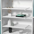 thumbnail image 3 of estante de tensión del armario Organizador de Estante de Almacenamiento de Armario de Estante Ajustable, Estante de Armario Expandible Estantes de Ahorro de Espacio para Estantería - :, 3 of 7
