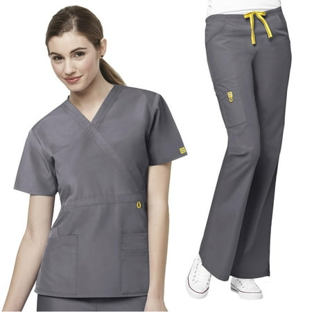 

Wonderwink Origins Golf Mock Wrap Tops & Romeo Women s Pant Scrub set [FREE SHIPPING]