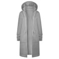 thumbnail image 7 of Tbopshirt Hoodie Jackets Sweatshirts for Women Sweatshirts Coat,Solid Color Loose Long Sleeved Hoodie Zip up Oversized Sweatshirts Top Long Jacket,Hoodie Sweatshirt, 7 of 7