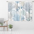 thumbnail image 2 of Ocean Beach Kitchen Curtains Nautical Coastal Starfish Seashell Small Window Treatment Underwater Cafe Short Window Curtains for Bathroom Dining Room Blue Sea Treatment Drapes 27.5x39 inch, 2 of 6