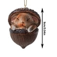 thumbnail image 3 of romoty 3D Resin Bunny Christmas Tree Ornament, Sleeping Woodland Rabbit in Shell Hanging Figurine for Holiday Home Decor, 3 of 9