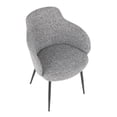 thumbnail image 4 of Contemporary Home Living 32.75" Gray Noise Fabric Seat with Black Metal Frame Chair, 4 of 5
