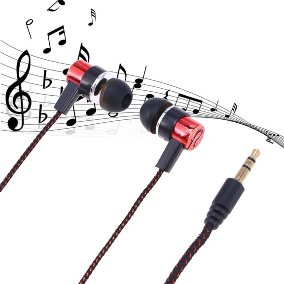 Raindrops Corded Headphones Wire Cloth Line Earphones Earbuds with Heavy Bass