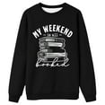 thumbnail image 4 of Arlun My Weekend Is All Booked Sweatshirts For Women Book Lover Gift Long Sleeve Crewneck Casual Hoodless Tops Loose Fit Comfort Lightweight Pullovers Black L, 4 of 4