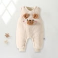 thumbnail image 5 of Zwiiyzr 0-3T Newborn Baby Boys And Girls Bear Ear Jumpsuit Sleeveless Fleece Rompers Cute Cartoon Infant Warm Outwear Fluffy Jumpsuit White, 5 of 6
