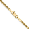 thumbnail image 3 of 14K Yellow Gold Rope Chain Styles Necklace 2.5 mm Diamond-Cut Lightweight 18 inch, 3 of 4