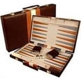 thumbnail image 2 of Set de backgammon DA VINCI, tamaño grande, 18 pulgadas, piel sintética, marrón, 2 of 3