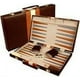 thumbnail image 2 of Set de backgammon DA VINCI, tamaño grande, 18 pulgadas, piel sintética, marrón, 2 of 3